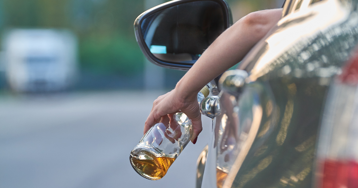 Drunk driver in vehicle